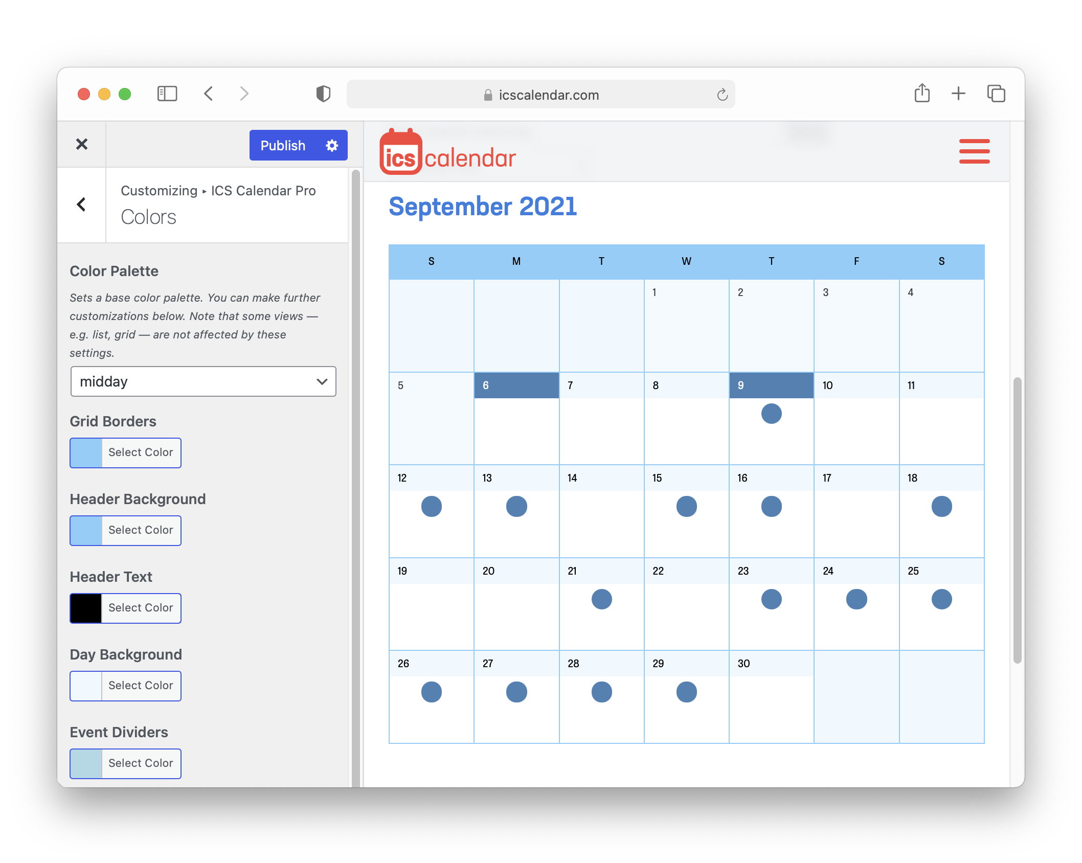 ics calendar content type