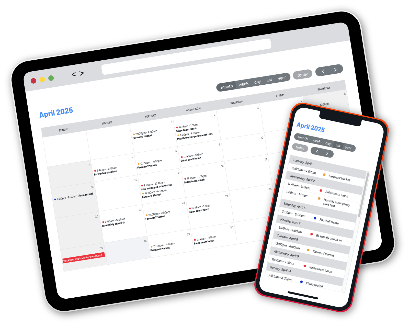 ICS Calendar on screen