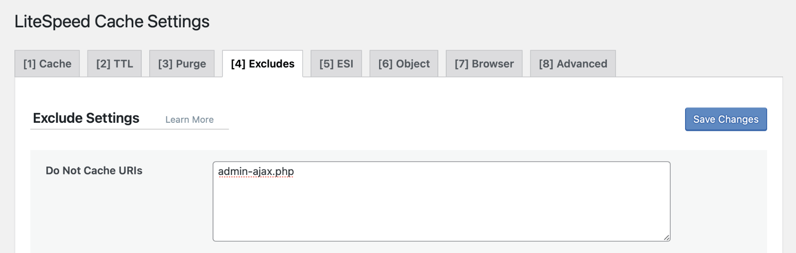 LiteSpeed Cache configuration setting